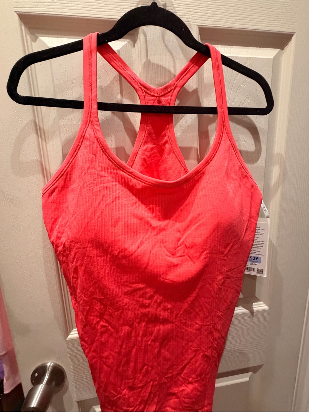 lululemon athletica Coral Pink Ribbed Racerback Tank